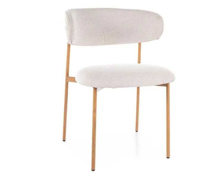 Krzesło tapicerowane ELTON D BREGO jasnobeżowe I sklep meblowy MIRAT. styl SKANDYNAWSKI