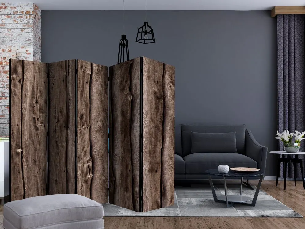 Parawan dwustronny Tła i desenie 225x172 cm 5-częściowy beżowy | MIRAT.