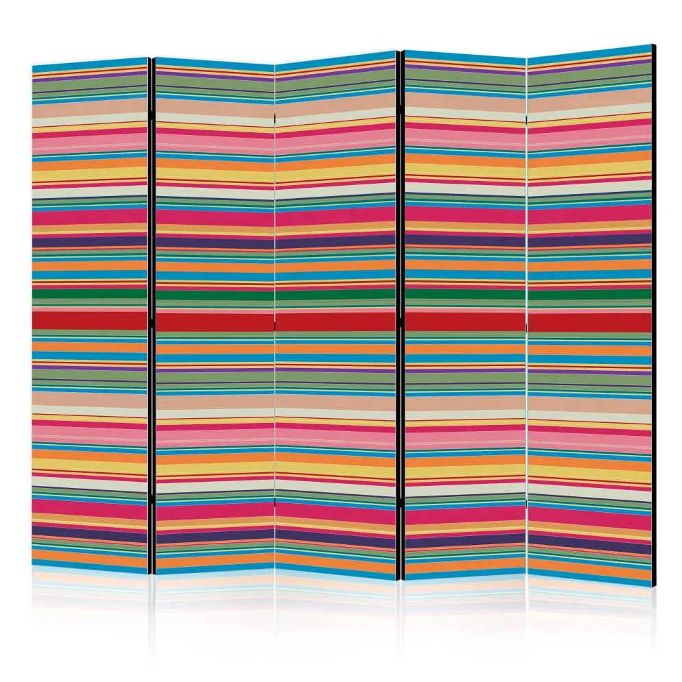 Parawan dwustronny Tła i desenie 225x172 cm 5-częściowy wielokolorowy | MIRAT.