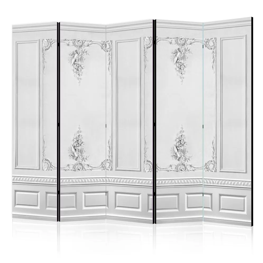 Parawan dwustronny Tła i desenie 225x172 cm 5-częściowy czarny | MIRAT.