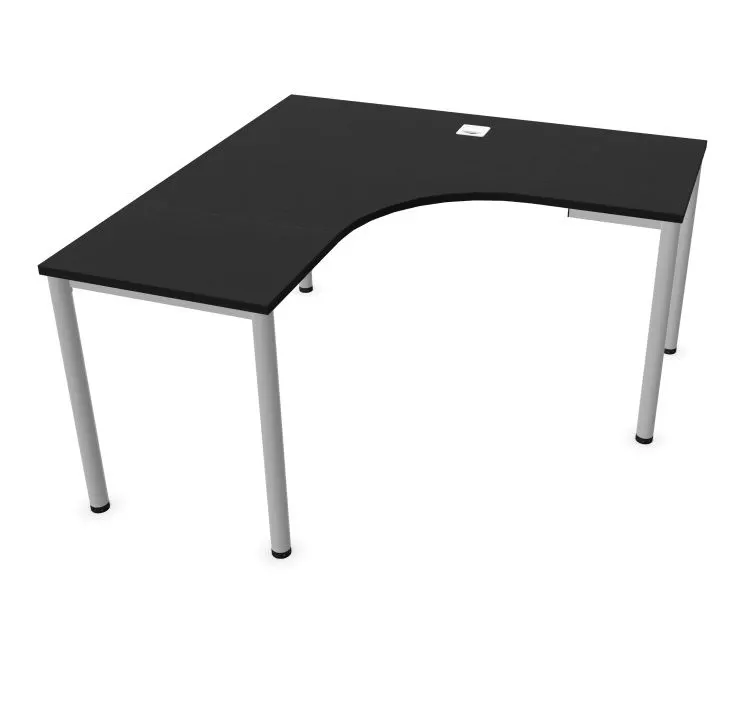 Biurko narożne EASY SPACE I-LEG LS 140x140cm czarne grafitowe I sklep meblowy MIRAT.