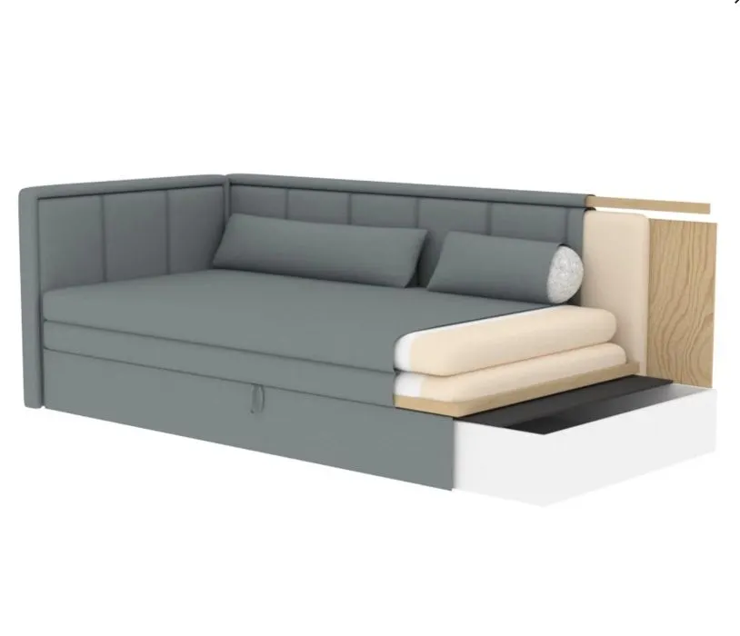 Sofa rozkładana z funkcją spania FULGEO beżowa lewa do salonu I sklep meblowy MIRAT.