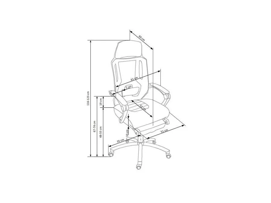 Fotel biurowy FREEMAN czarny tapicerowany z podnóżkiem | MIRAT. w stylu  kolekcja