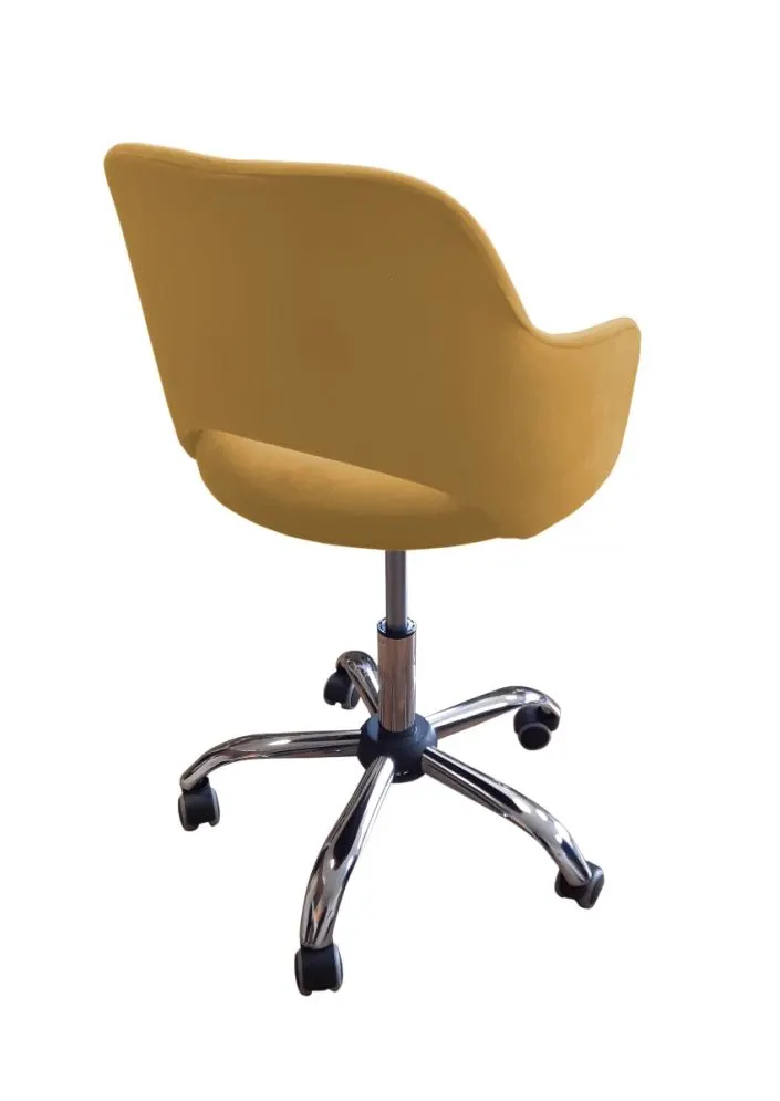 Fotel IZMA VELVET musztardowy/curry do biurka | MIRAT.
