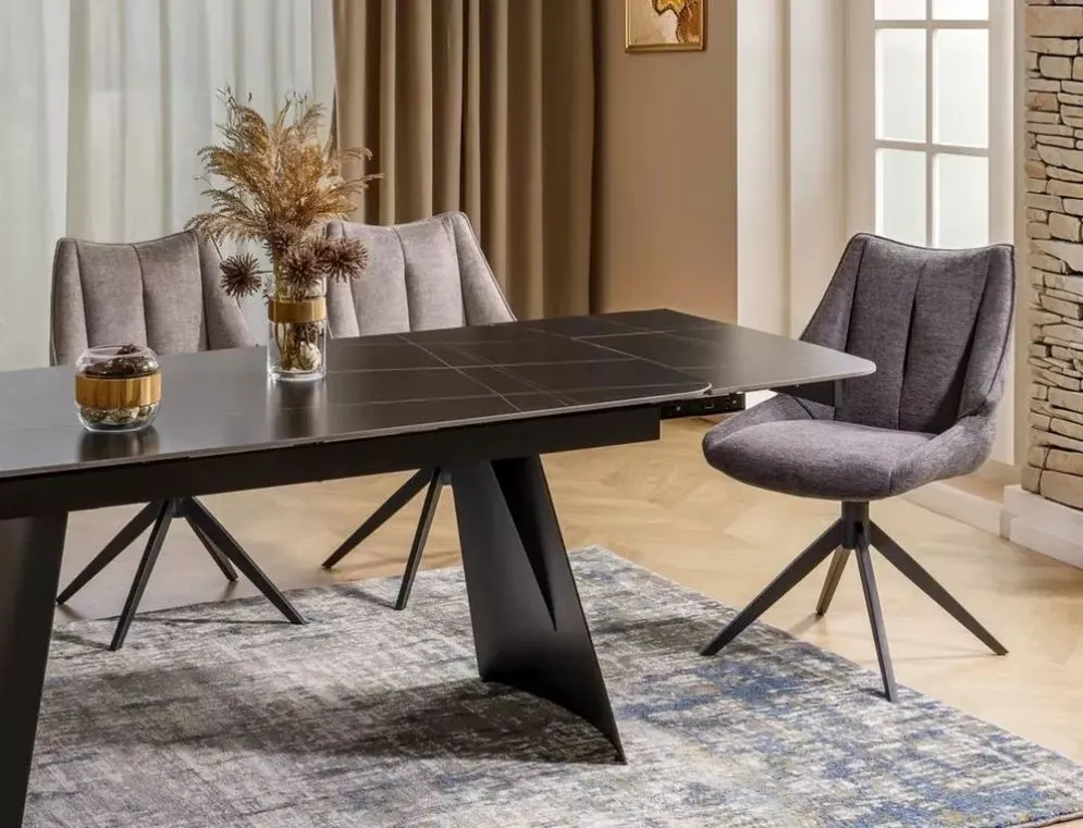 Szare krzesło obrotowe fotelowe CODA Brego do biura i jadalni | MIRAT styl LOFT