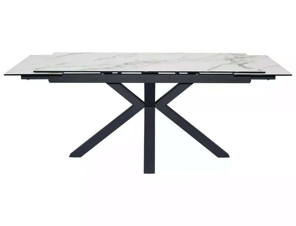 Stół rozkładany COLUMBUS CERAMIC 160(240)x90 biały/czarny mat z blatem ceramicznym I sklep meblowy MIRAT. styl GLAMOUR