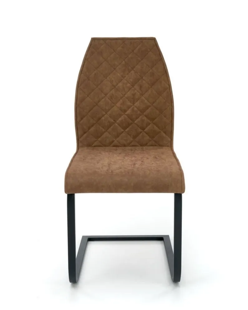 Krzesło tapicerowane K265 brązowe na płozach | MIRAT.