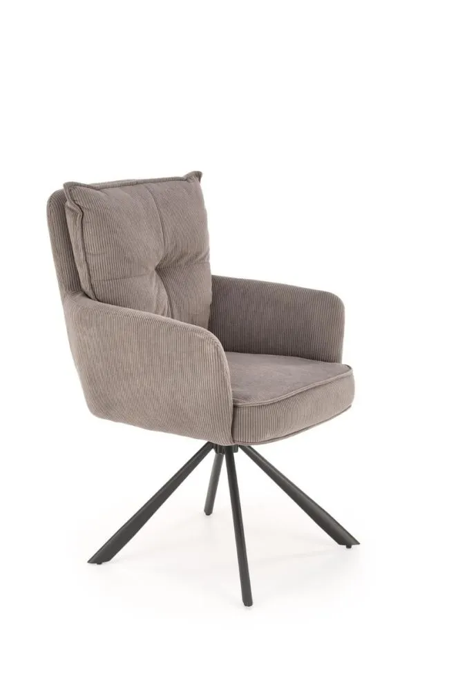 Krzesło tapicerowane K528 szare obracane na metalowych nogach I sklep meblowy MIRAT. styl LOFT