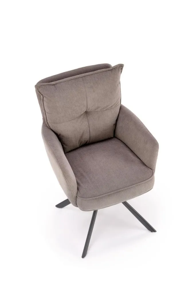 Krzesło tapicerowane K528 szare obracane na metalowych nogach I sklep meblowy MIRAT. styl LOFT