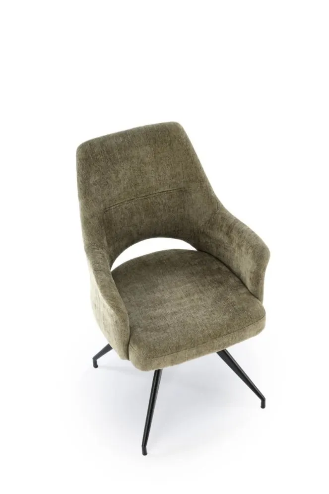 Krzesło tapicerowane K542 oliwkowe obracane loftowe I sklep meblowy MIRAT.