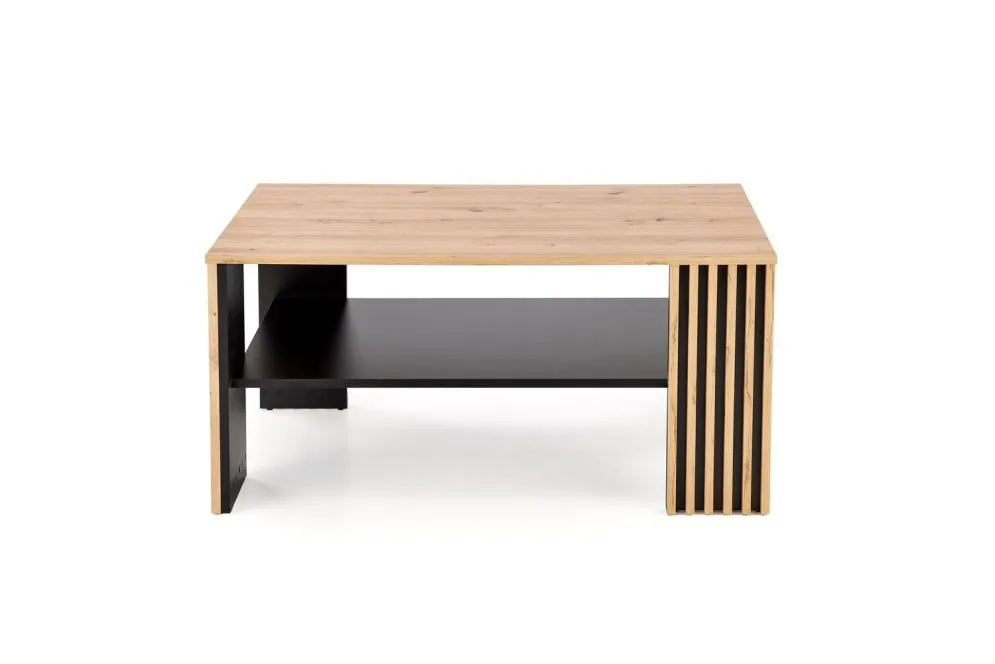 Ława FEMINA 110x65 dąb artisan/czarna z lamelami I sklep meblowy MIRAT. styl LOFT, SKANDYNAWSKI