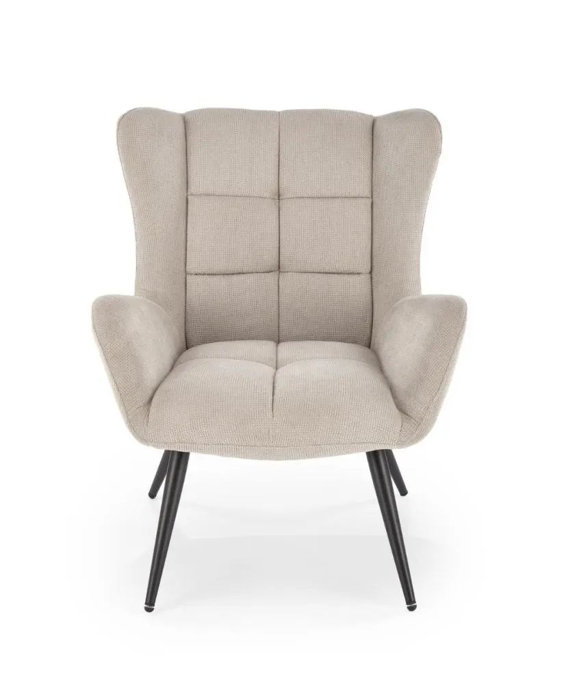 Fotel tapicerowany BYRON beżowy uszak I sklep meblowy MIRAT.