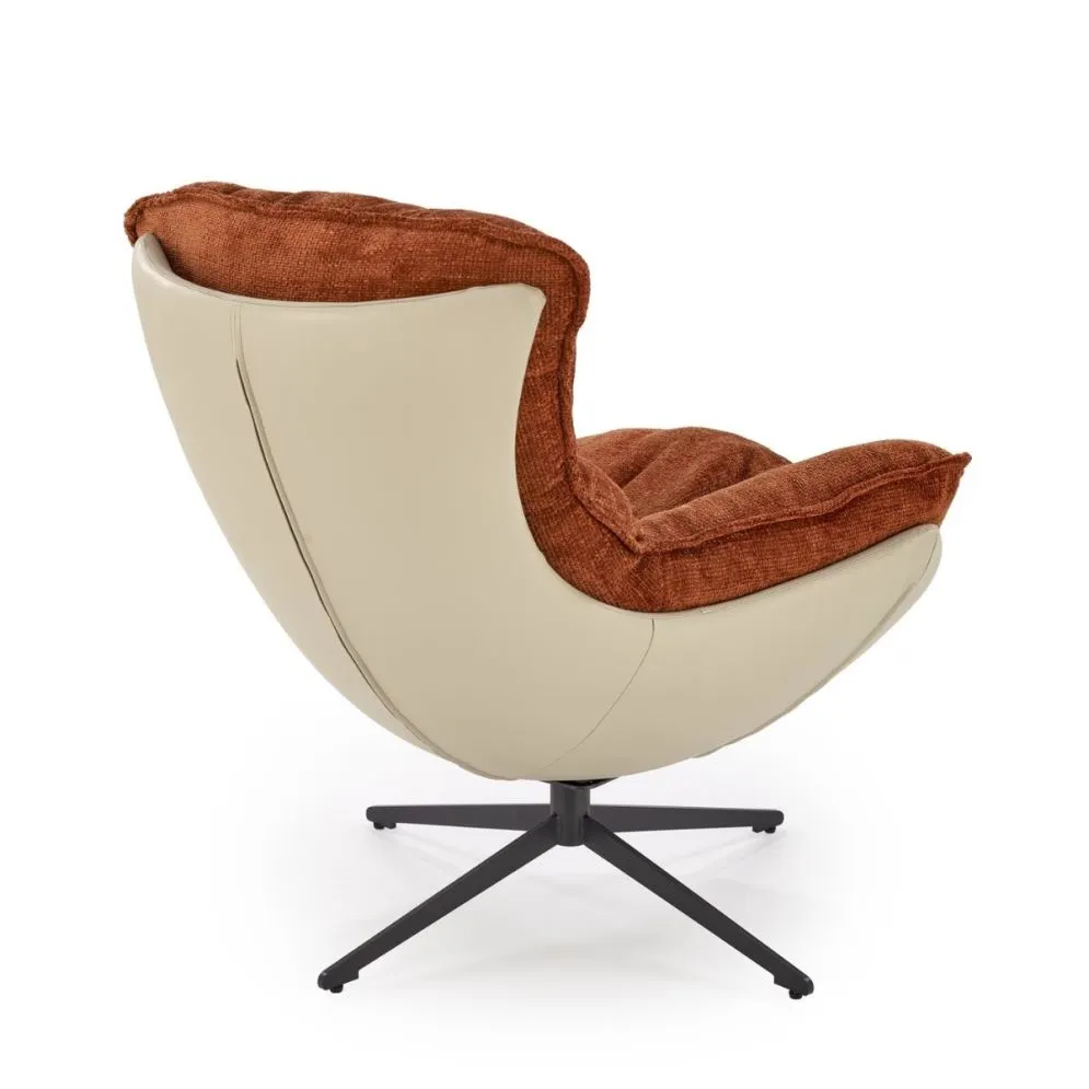 Fotel obrotowy LOBSTER cynamonowy/beżowy z ekoskóry I sklep meblowy MIRAT.