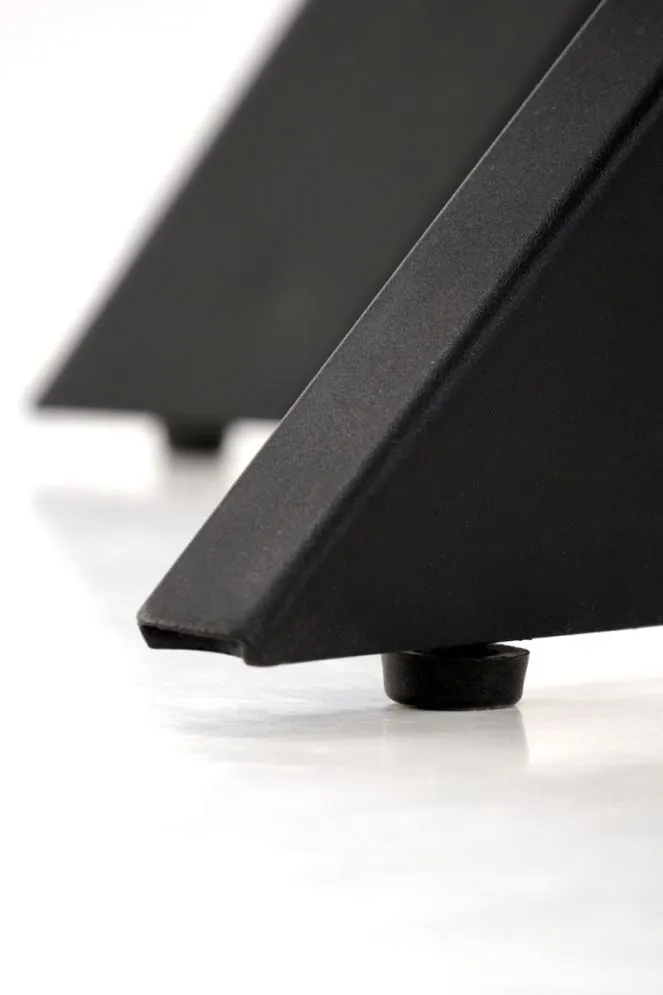 Stół okrągły EDGAR 100x100 orzech/czarny na krzyżowej podstawie I sklep meblowy MIRAT. styl LOFT