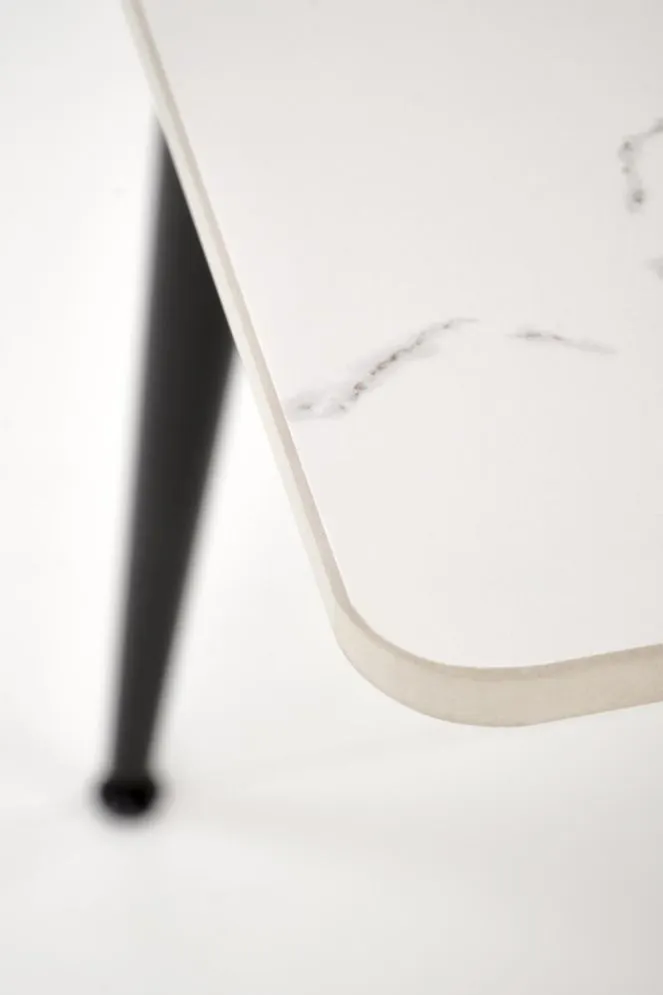 Stół EMILIO 120x80 biały marmur/czarny glamour I sklep meblowy MIRAT. styl GLAMOUR