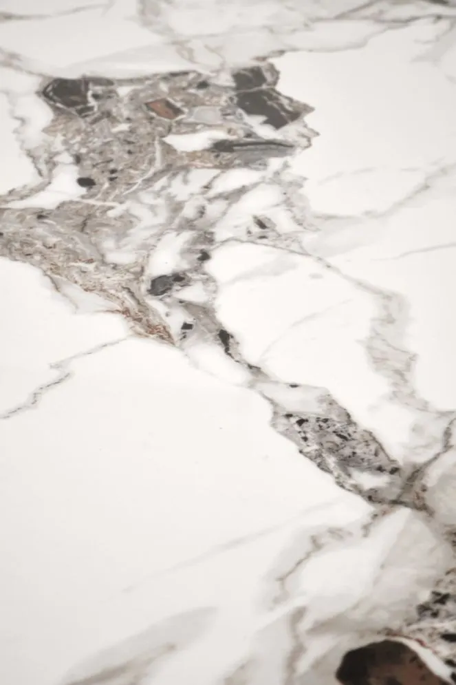 Stół EMILIO 120x80 biały marmur/czarny glamour I sklep meblowy MIRAT. styl GLAMOUR