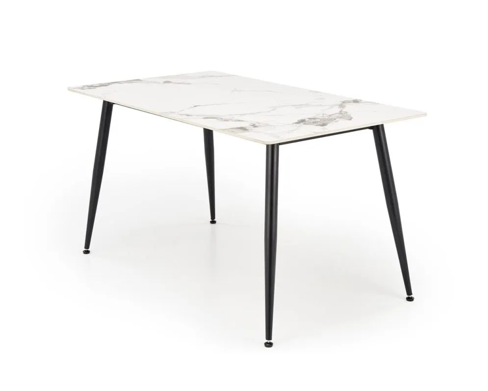 Stół EMILIO 140x80 biały marmur/czarny 6-osobowy I sklep meblowy MIRAT. styl GLAMOUR