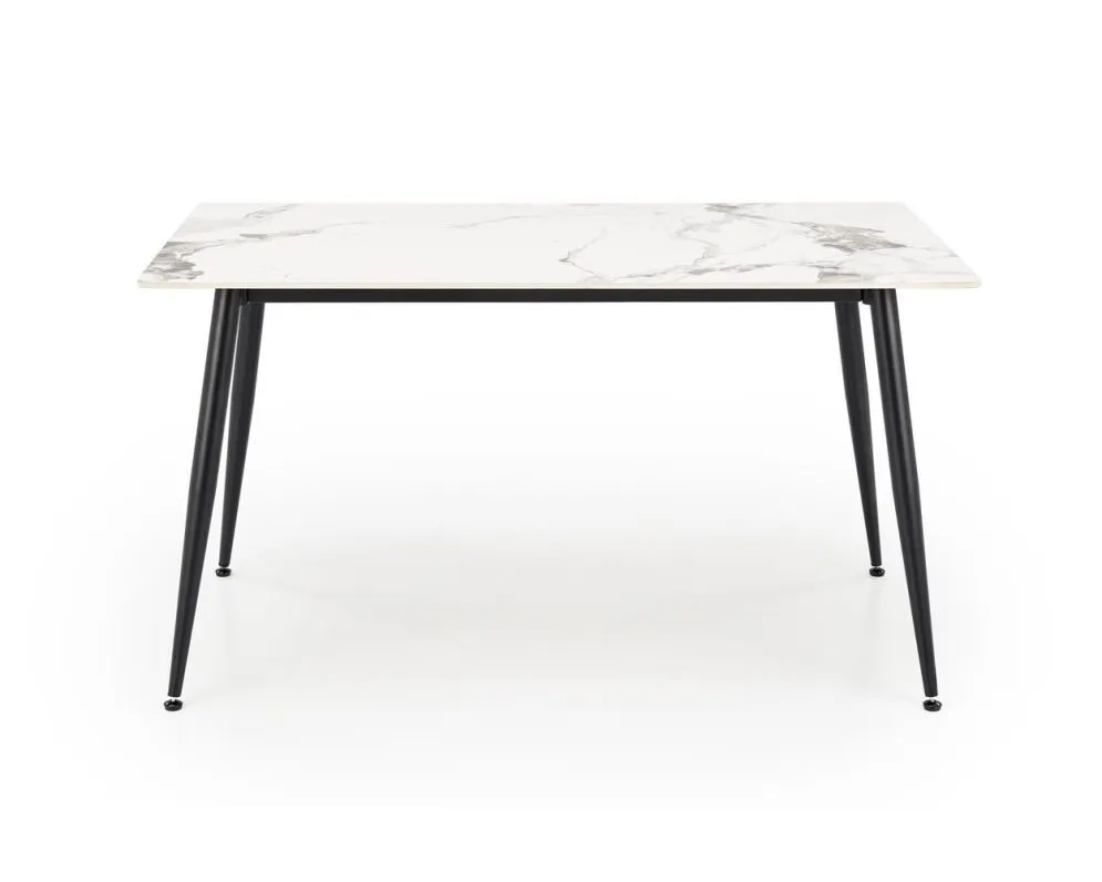 Stół EMILIO 140x80 biały marmur/czarny 6-osobowy I sklep meblowy MIRAT. styl GLAMOUR