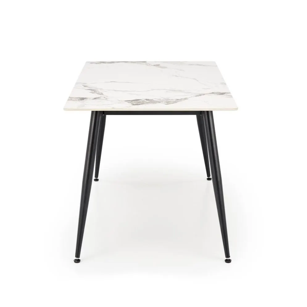 Stół EMILIO 140x80 biały marmur/czarny 6-osobowy I sklep meblowy MIRAT. styl GLAMOUR