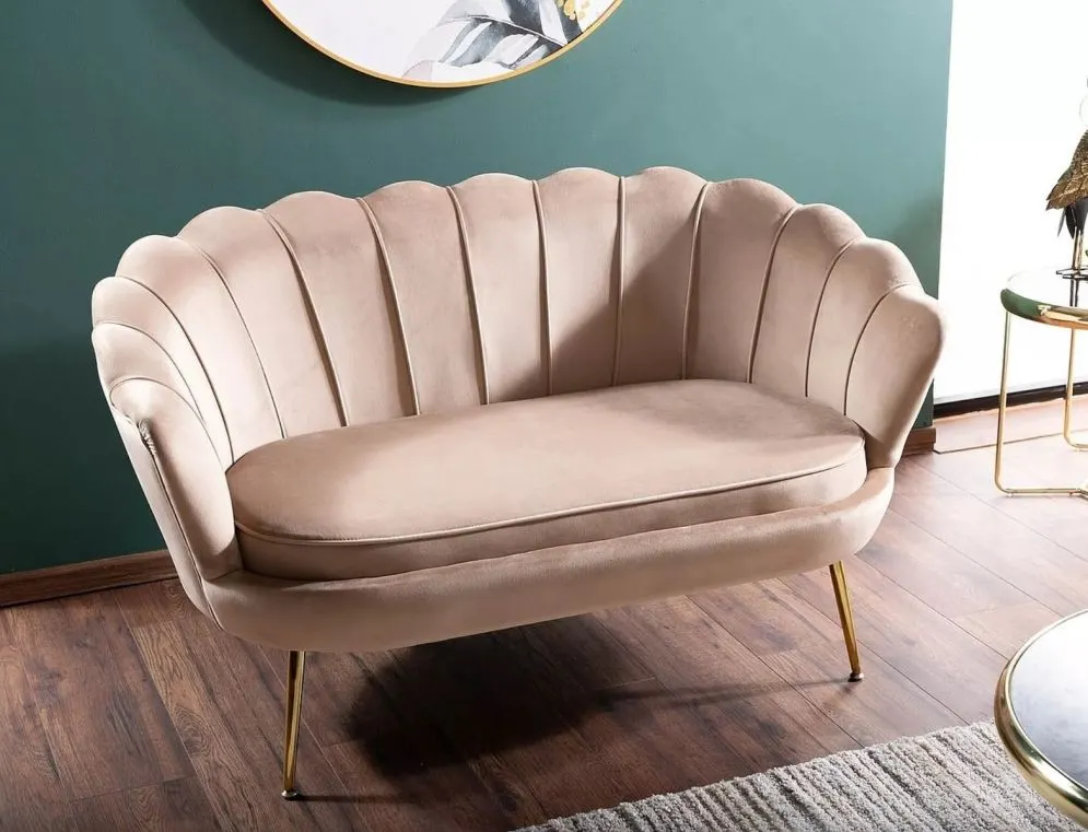 Sofa CAMELLIA 2 VELVET beżowa w stylu glamour I sklep meblowy MIRAT. styl GLAMOUR