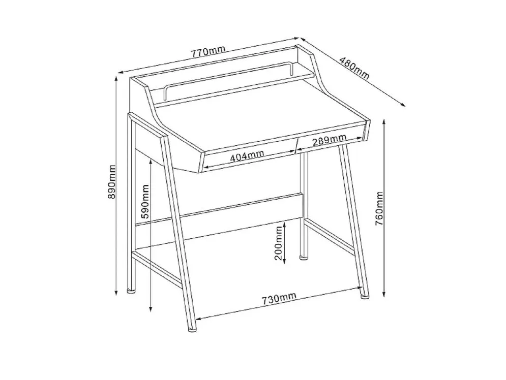 Biurko B-168 dąb/ciemno brązowe w stylu loft | MIRAT. styl LOFT