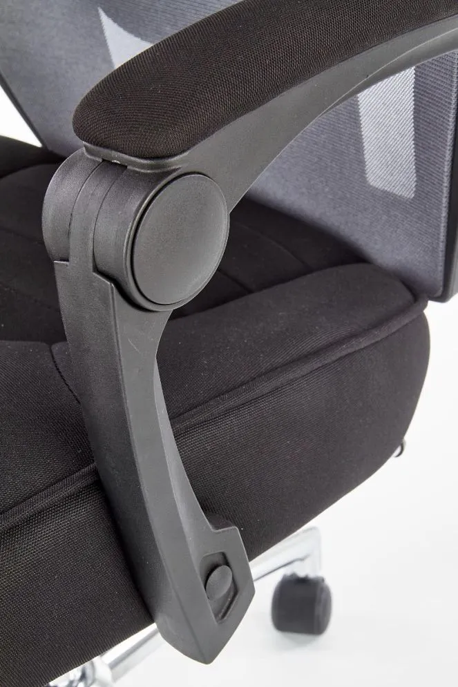 Fotel biurowy FREEMAN czarny tapicerowany z podnóżkiem | MIRAT. w stylu  kolekcja