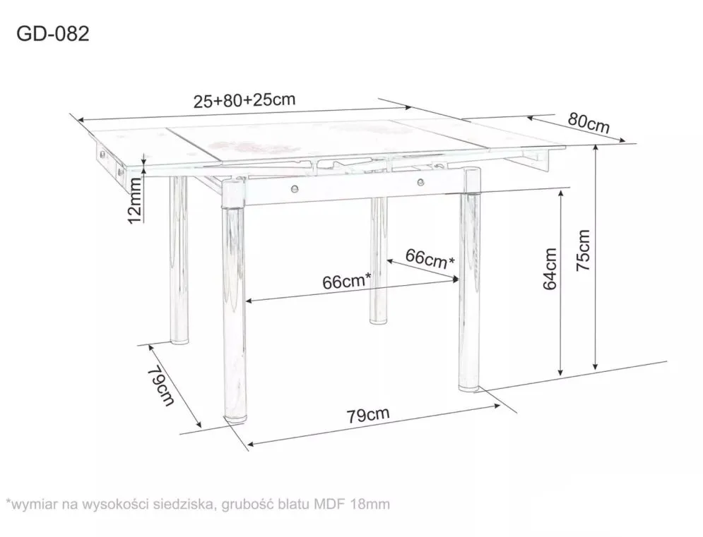 Stół rozkładany GD-082 80(131)x80 orzech vintage/czarny mat do jadalni I sklep meblowy MIRAT. styl LOFT