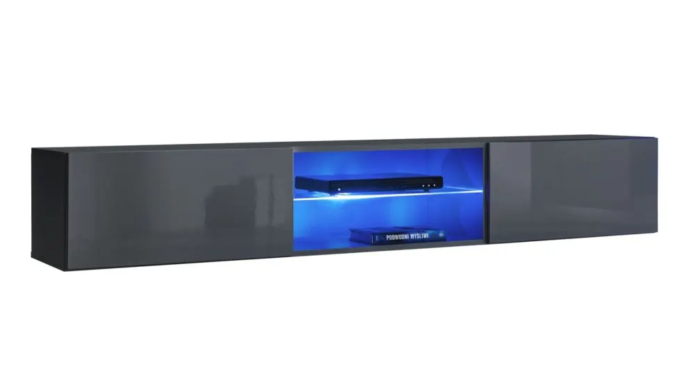 Meblościanka SWITCH MET VI grafit w połysku z podświetleniem LED | MIRAT.  kolekcja SWITCH MET