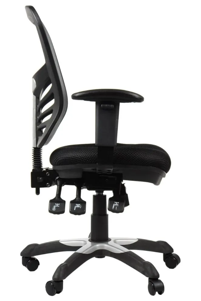 Fotel biurowy HG-0001 szary do komputera z regulowanymi podłokietnikami | MIRAT.