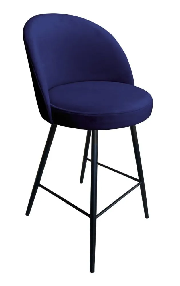 Hoker TANEW VELVET granatowy na czarnych metalowych nogach | MIRAT. w stylu GLAMOUR, LOFT kolekcja
