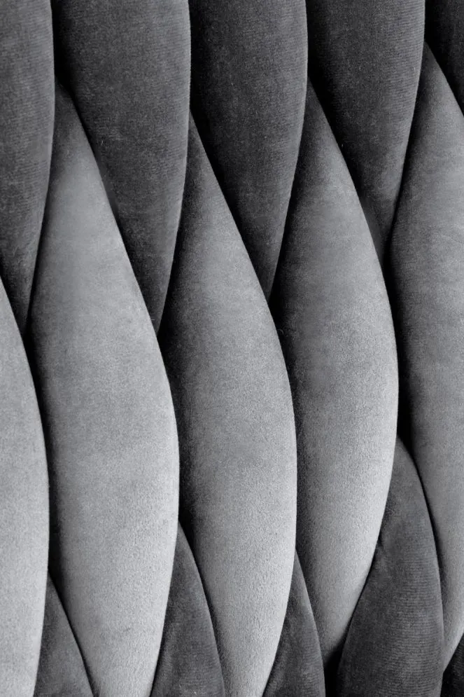 Krzesło K436 VELVET szare/złote tapicerowane do jadalni | MIRAT. styl GLAMOUR