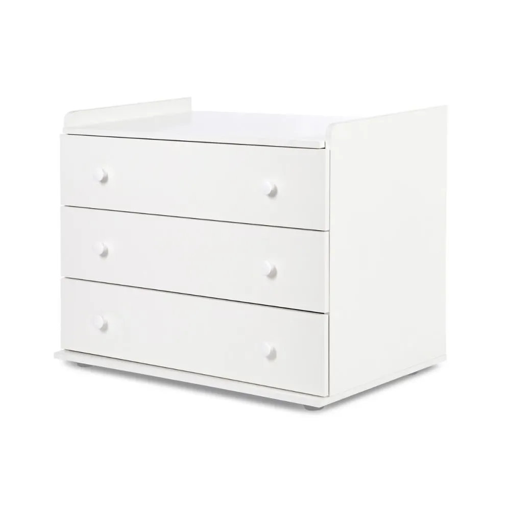 Łóżeczko dziecięce KOMPAKT 3W1 120x80 białe z komodą i szufladą I sklep meblowy MIRAT. styl SKANDYNAWSKI