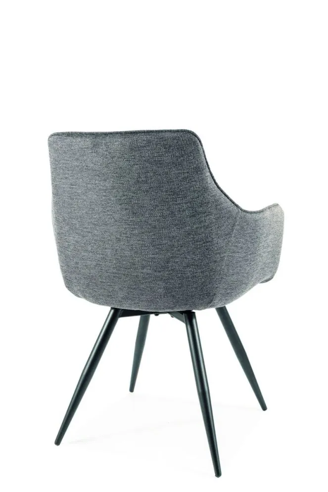 Ciemnoszare krzesło z podłokietnikami BALLO Brego obrotowe | MIRAT