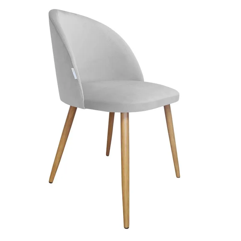 Krzesło CLAUDINE 2 VELVET jasno szare/dąb WYPRZEDAŻ I sklep meblowy MIRAT. styl SKANDYNAWSKI