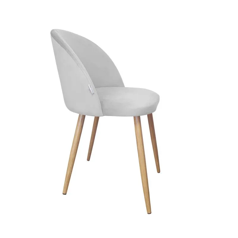 Krzesło CLAUDINE 2 VELVET jasno szare/dąb WYPRZEDAŻ I sklep meblowy MIRAT. styl SKANDYNAWSKI
