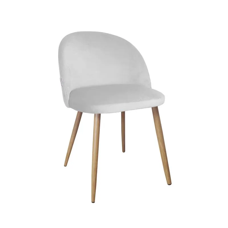 Krzesło CLAUDINE 2 VELVET jasno szare/dąb WYPRZEDAŻ I sklep meblowy MIRAT. styl SKANDYNAWSKI