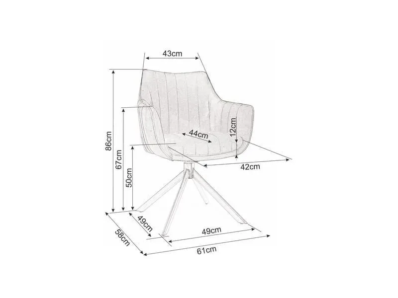 Fotelowe krzesło obrotowe AZALIA Brego jasnobeżowe do salonu | MIRAT styl LOFT