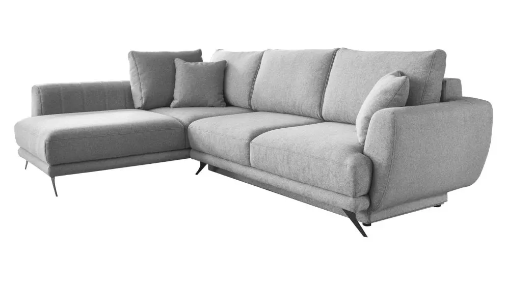 Narożnik z funkcją spania LARDE szary lewy z pojemnikiem na pościel | MIRAT. w stylu  kolekcja