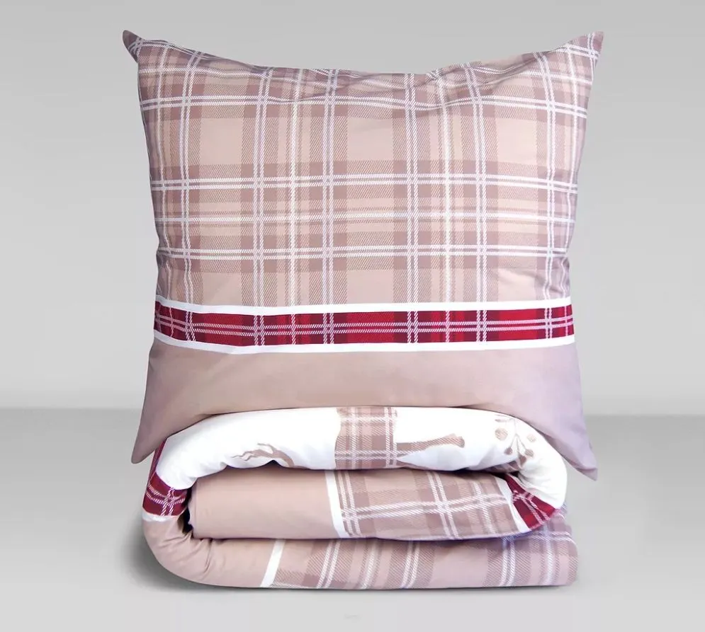 Świąteczna pościel bawełniana Premium Bielbaw 140x200 Last Xmas beżowa MIRAT.