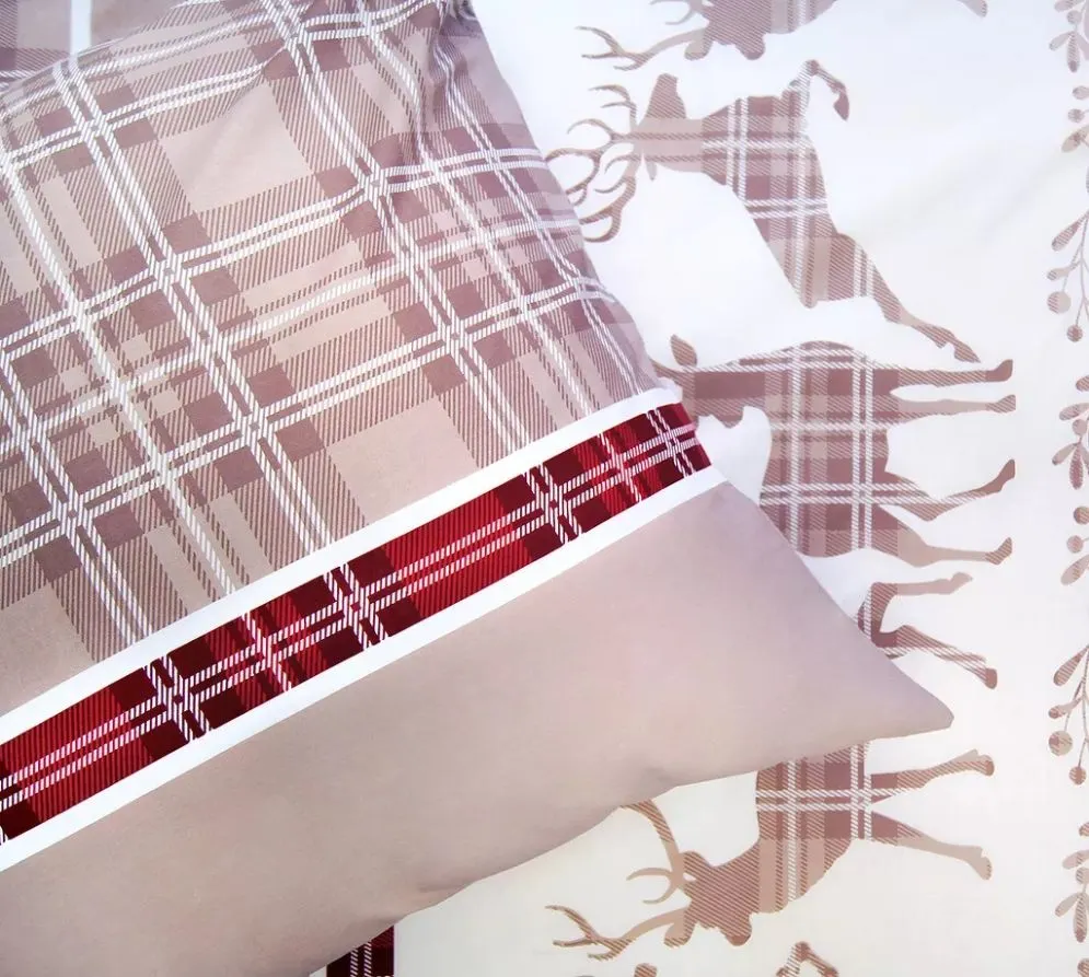 Świąteczna pościel bawełniana Premium Bielbaw 140x200 Last Xmas beżowa MIRAT.