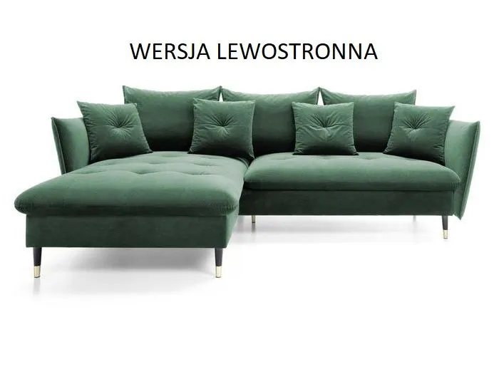 Narożnik z funkcją spania ATENA zielony glamour I sklep meblowy MIRAT. styl GLAMOUR