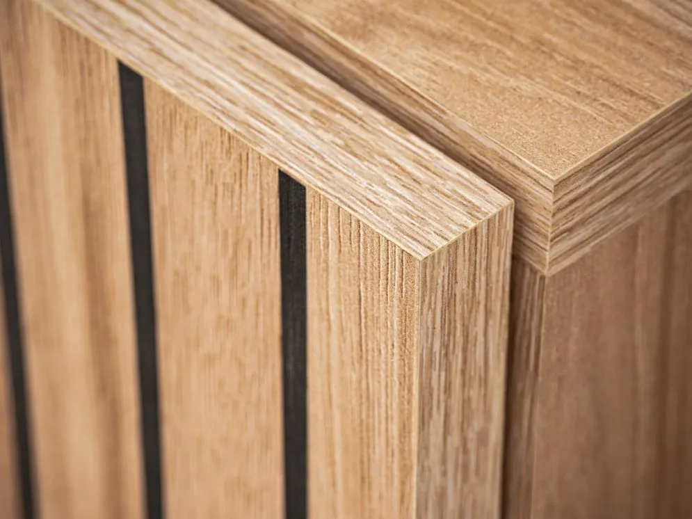 Meblościanka LIAM hickory jackson ze szklanymi półkami I sklep meblowy MIRAT. styl LOFT