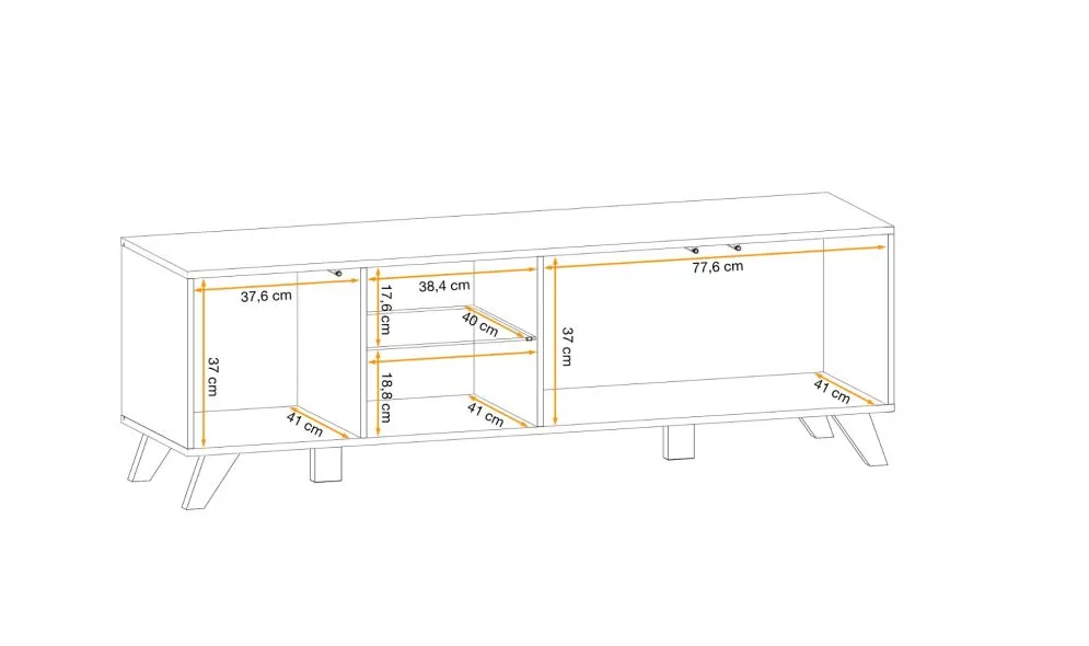 Meblościanka LIAM hickory jackson ze szklanymi półkami I sklep meblowy MIRAT. styl LOFT