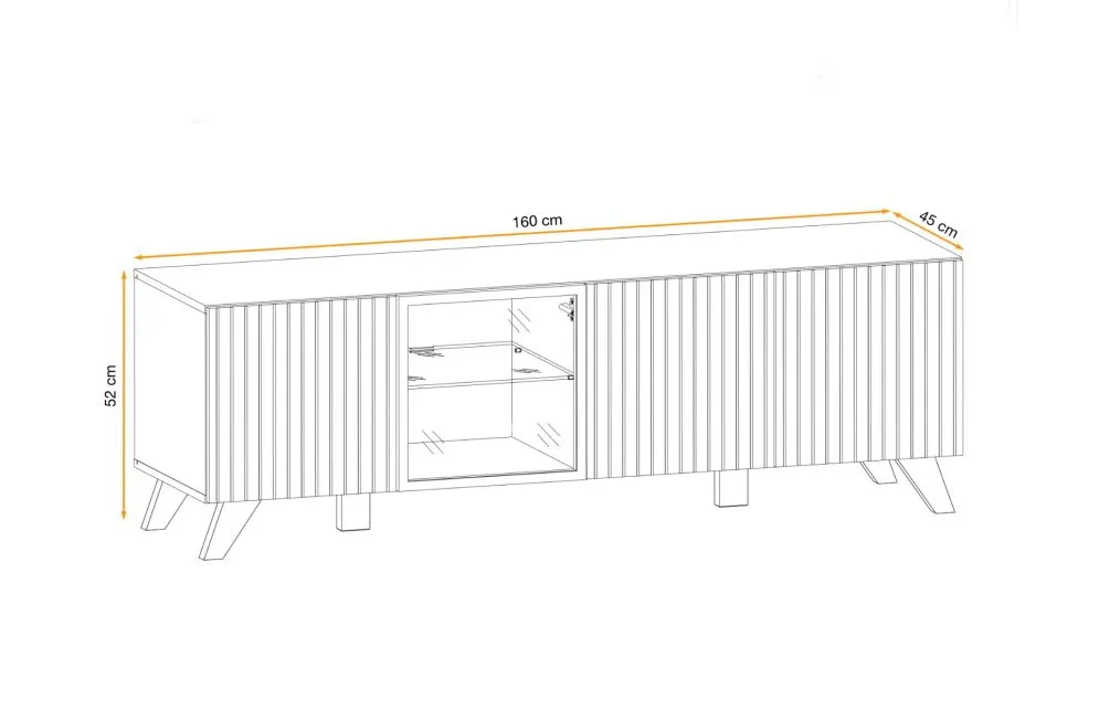 Meblościanka LIAM hickory jackson ze szklanymi półkami I sklep meblowy MIRAT. styl LOFT