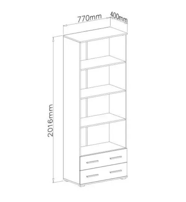 Regał LIMA REG-3 dąb sonoma/biały połysk otwarty I sklep meblowy MIRAT. styl SKANDYNAWSKI kolekcja LIMA
