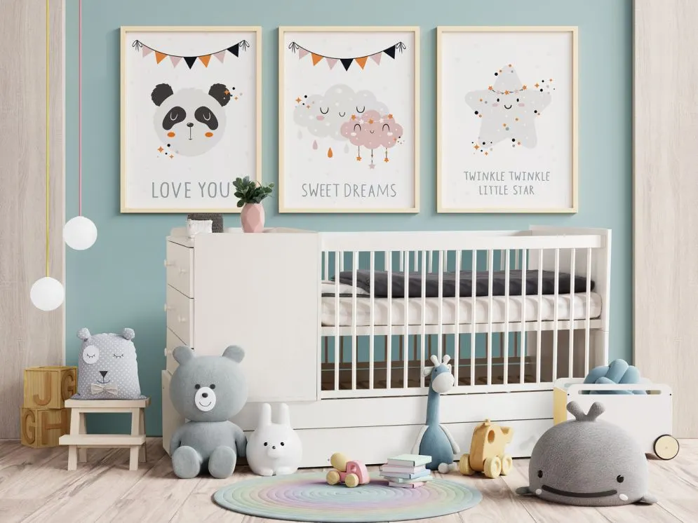 Łóżeczko dziecięce KOMPAKT 3W1 120x80 białe z komodą i szufladą I sklep meblowy MIRAT. styl SKANDYNAWSKI