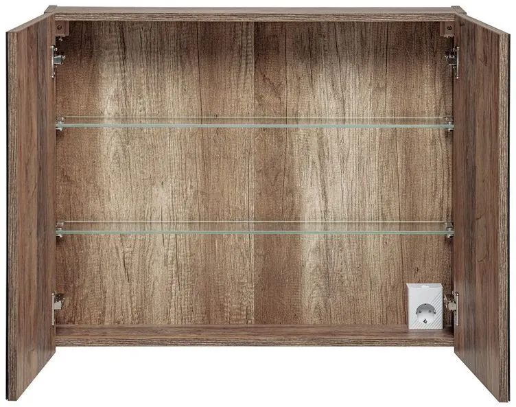 Szafka łazienkowa SANTA FE OAK 80 dąb z lustrem COMAD | MIRAT. styl LOFT kolekcja SANTA FE OAK