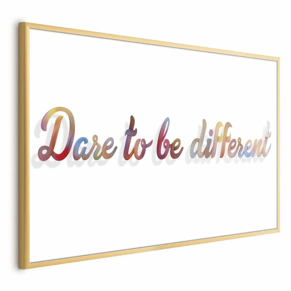 Plakat Be different 60x40 cm z ramą złotą bez marginesu | MIRAT.