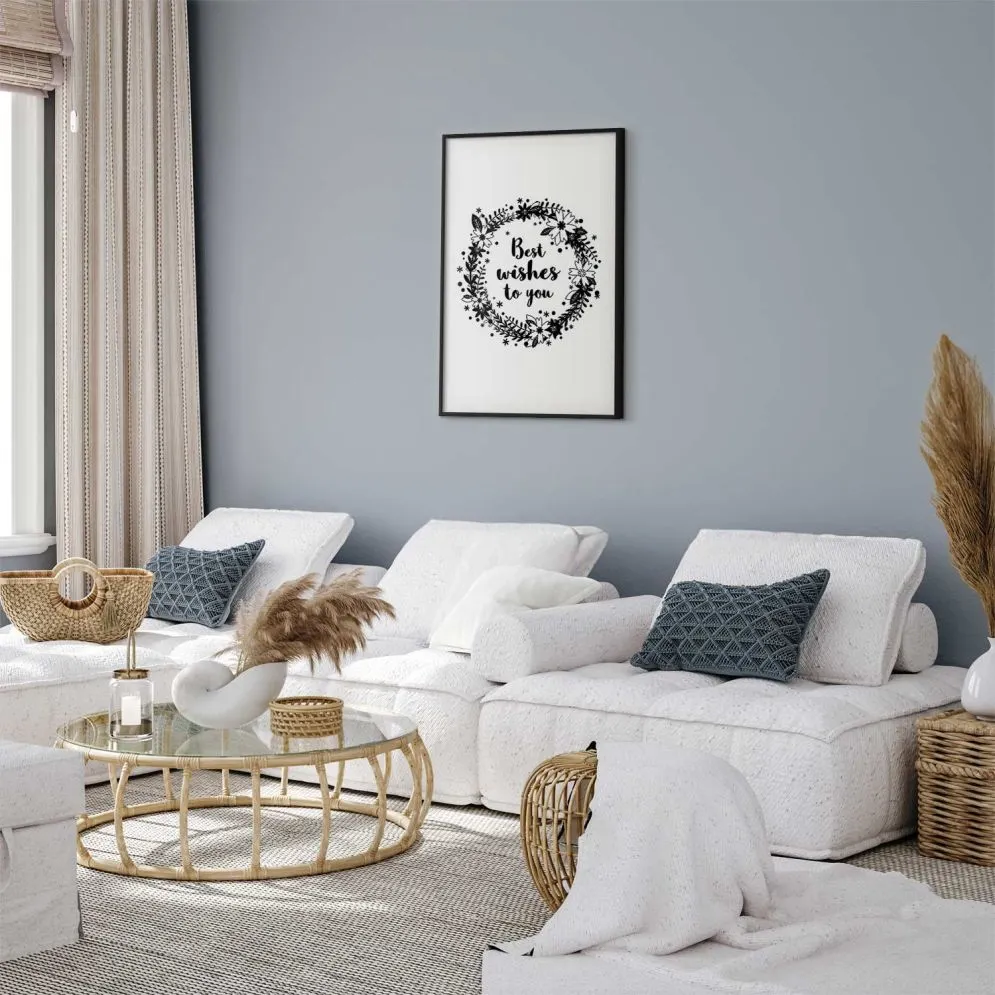 Plakat Best wishes 60x90 cm z ramą czarną z marginesem | MIRAT.