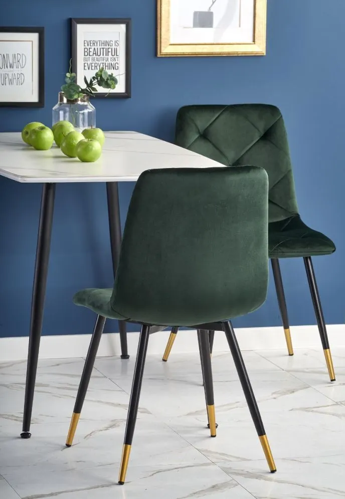 Stół MARCO 120x70 biały marmur/czarny do jadalni | MIRAT. styl GLAMOUR, LOFT